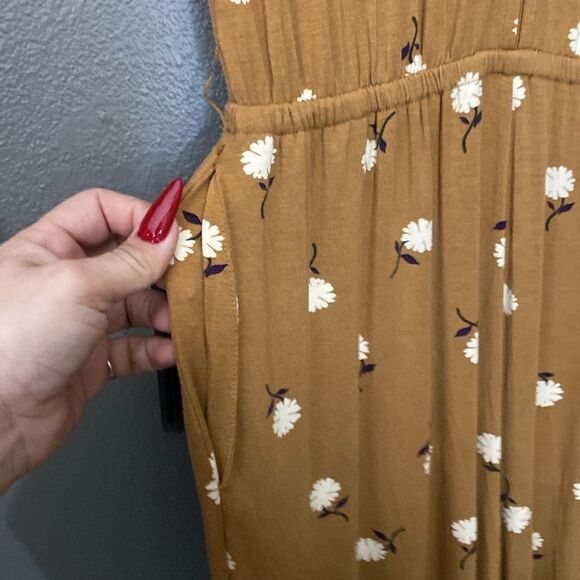 Matilda Jane Up in Front Wide Leg Mustard Floral Jersey Romper - Picture 5 of 10